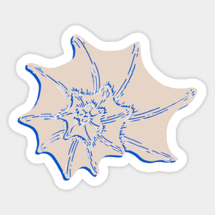 Blue and tan spiral shell Sticker